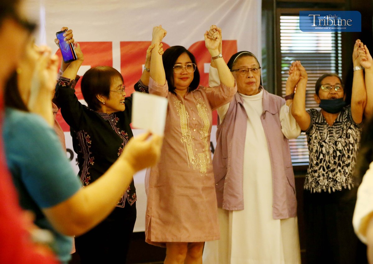 (July 16 2024)………During a press conference in Quezon City on Tuesday, July 16, 2024, a number of women's rights and LGBTQIA+ organizations officially endorsed Gabriela Women's Party Representative Arlene Brosas for Senate in the 2025 elections. According to Brosas, with the assistance of the "Committee of 100 Women," they will seek election to the Senate in order to promote and defend the rights of every woman in the country………Photo/Analy Labo